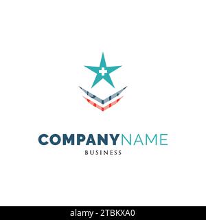 Star Medical Cross Plus Icon Logo Design Template Stock Vector