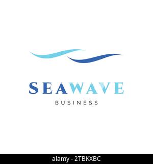Sea Wave Icon Logo Design Template Stock Vector