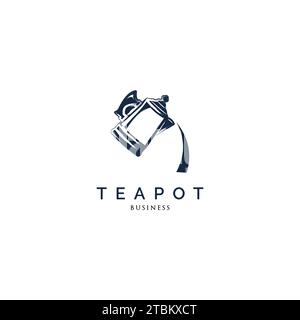 Teapot icon logo design inspiration Stock Vector