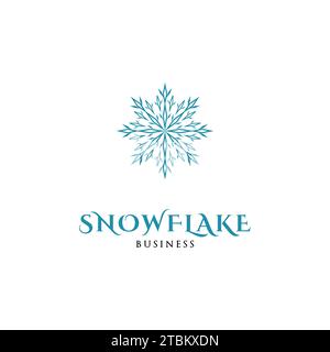 Snowflake Icon Logo Design Template Stock Vector