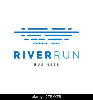 River run icon logo design inspiration Stock Vector
