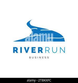 River run icon logo design inspiration Stock Vector