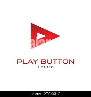 Play Button Icon Logo Design Template Stock Vector