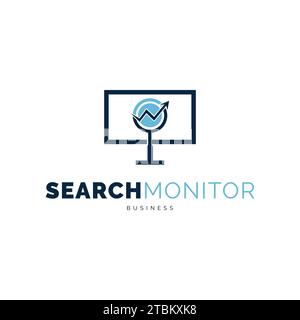 Search Monitor Icon Logo Design Template Stock Vector