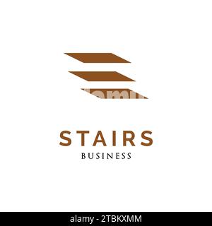 Stairs Icon Logo Design Template Stock Vector