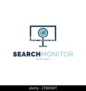 Search Monitor Icon Logo Design Template Stock Vector