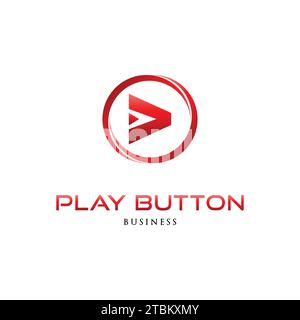 Play Button Icon Logo Design Template Stock Vector