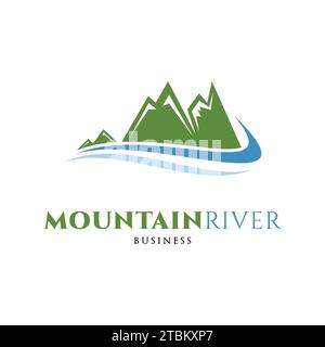 Mountain River Icon Logo Design Template Stock Vector