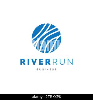 River run icon logo design inspiration Stock Vector