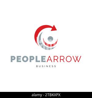 People arrow icon logo design inspiration Stock Vector
