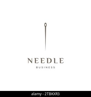 Needle Icon Logo Design Template Stock Vector