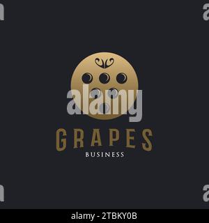 Luxury grapes logo design inspiration Stock Vector