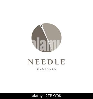Needle Icon Logo Design Template Stock Vector