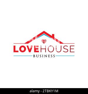 Love House Icon Logo Design Template Stock Vector