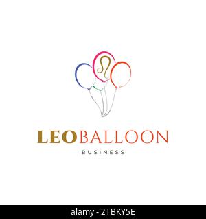 Leo Zodiac with Balloon Icon Logo Design Template Stock Vector