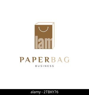 Paper Bag Icon Logo Design Template Stock Vector