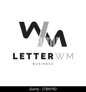 Initial letter WM icon logo design inspiration Stock Vector