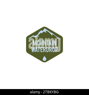 Mountain and water drop icon logo design inspiration Stock Vector