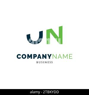 Initial Letter UN Icon Logo Design Template Stock Vector