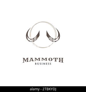 Mammoth Ivory Icon Logo Design Template Stock Vector