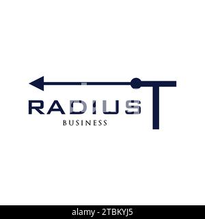 Initial Letter T Radius or T Arrow Icon Logo Design Template Stock Vector