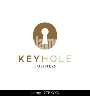 Key Hole Icon Logo Design Template Stock Vector