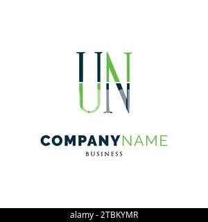 Initial Letter UN Icon Logo Design Template Stock Vector