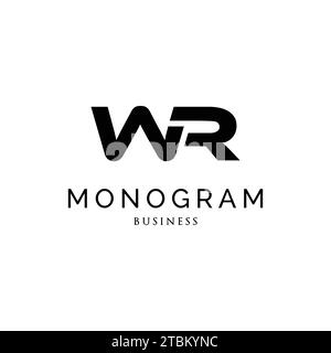 Initial letter WR monogram logo design inspiration Stock Vector
