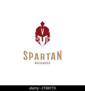Initial Letter V Spartan Icon Logo Design Template Stock Vector
