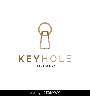 Key Hole Icon Logo Design Template Stock Vector