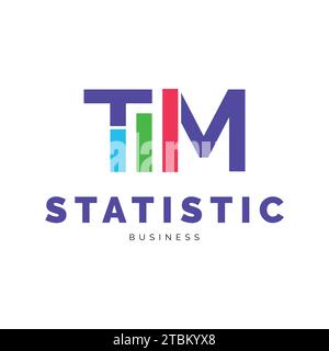 Initial Letter TM Statistic Icon Logo Design Template Stock Vector