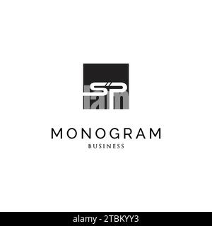 Initial letter SP monogram logo design inspiration Stock Vector