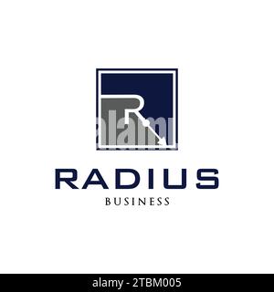 Initial Letter R Radius or R Arrow Icon Logo Design Template Stock Vector
