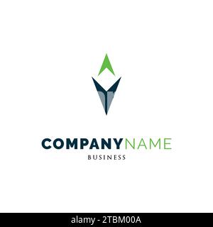 Initial Letter V Arrow Up Icon Logo Design Template Stock Vector