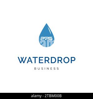 Initial Letter PPS Waterdrop Icon Logo Design Template Stock Vector