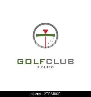 Initial Letter T Golf Club Icon Logo Design Template Stock Vector