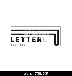 Initial letter UI icon logo design inspiration Stock Vector