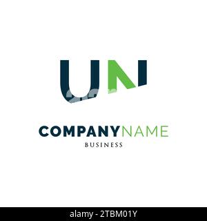 Initial Letter UN Icon Logo Design Template Stock Vector