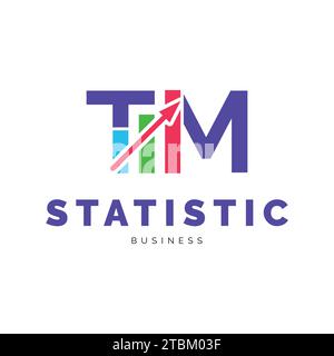 Initial Letter TM Statistic Icon Logo Design Template Stock Vector