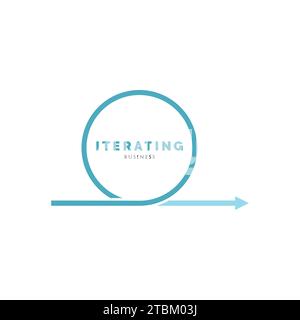 Iterating Icon Logo Design Template Stock Vector