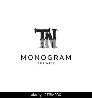 Initial letter TN monogram logo design inspiration Stock Vector
