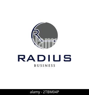 Initial Letter R Radius or R Arrow Icon Logo Design Template Stock Vector