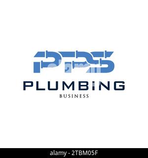 Initial Letter PPS Plumbing Icon Logo Design Template Stock Vector