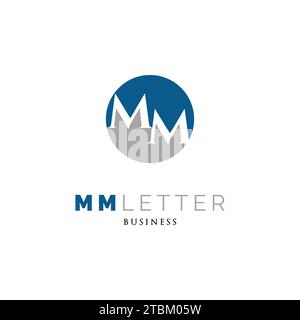 Initial Letter MM Icon Logo Design Template Stock Vector