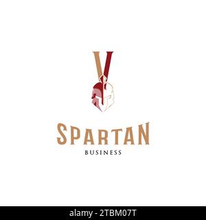 Initial Letter V Spartan Icon Logo Design Template Stock Vector