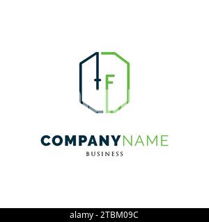 Initial Letter TF Icon Logo Design Template Stock Vector