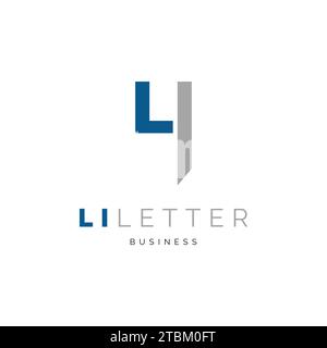 Initial Letter LI or Number 4 Icon Logo Design Template Stock Vector