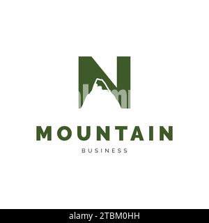 Initial letter N mountain icon logo design inspiration Stock Vector