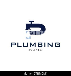 Initial Letter P Plumbing Icon Logo Design Template Stock Vector