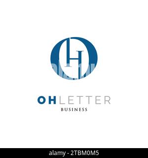 Initial Letter OH Icon Logo Design Template Stock Vector